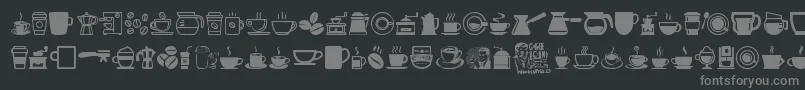 CoffeeIcons-fontti – harmaat kirjasimet mustalla taustalla