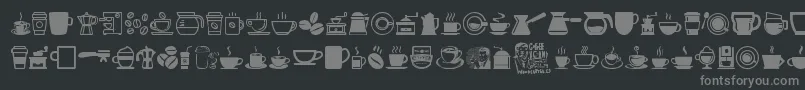 CoffeeIcons-Schriftart – Graue Schriften auf schwarzem Hintergrund