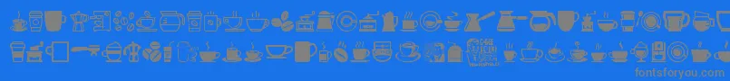 フォントCoffeeIcons – 青い背景に灰色の文字