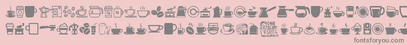 Fonte CoffeeIcons – fontes cinzas em um fundo rosa