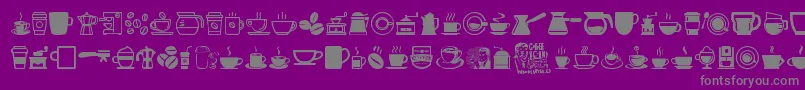 CoffeeIcons-Schriftart – Graue Schriften auf violettem Hintergrund