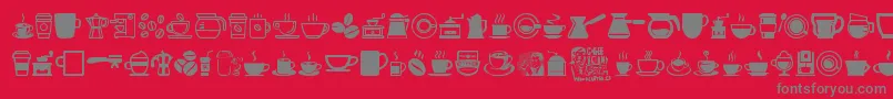 フォントCoffeeIcons – 赤い背景に灰色の文字