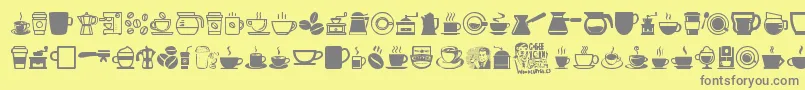 fuente CoffeeIcons – Fuentes Grises Sobre Fondo Amarillo