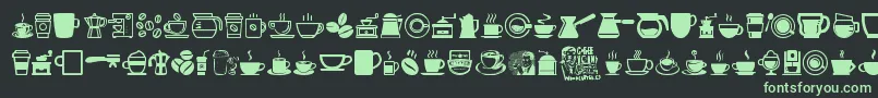 CoffeeIcons Font – Green Fonts on Black Background