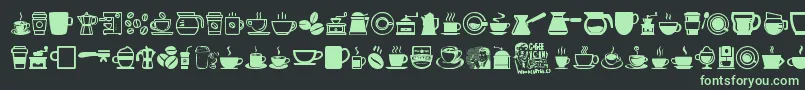 Fonte CoffeeIcons – fontes verdes em um fundo preto