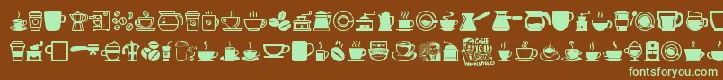 CoffeeIcons Font – Green Fonts on Brown Background