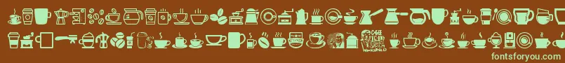 Шрифт CoffeeIcons – зелёные шрифты на коричневом фоне