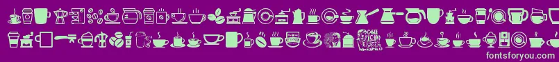 fuente CoffeeIcons – Fuentes Verdes Sobre Fondo Morado