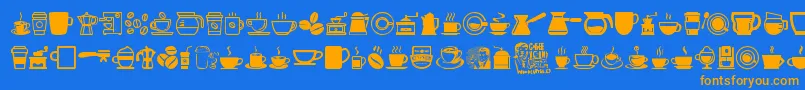 CoffeeIcons-fontti – oranssit fontit sinisellä taustalla