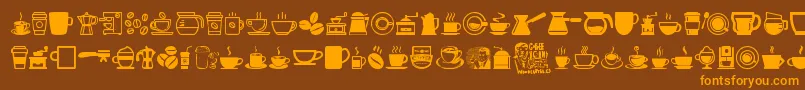 CoffeeIcons Font – Orange Fonts on Brown Background