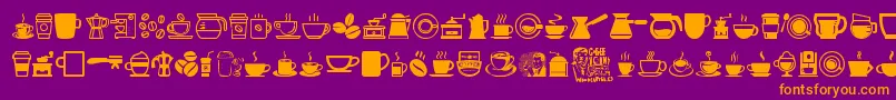 CoffeeIcons-fontti – oranssit fontit violetilla taustalla