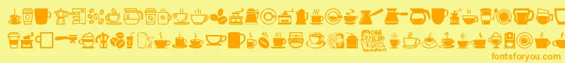 Police CoffeeIcons – polices orange sur fond jaune