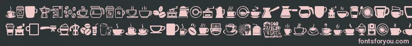 Fonte CoffeeIcons – fontes rosa em um fundo preto