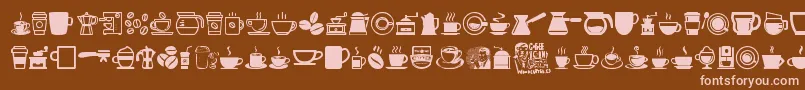 フォントCoffeeIcons – 茶色の背景にピンクのフォント