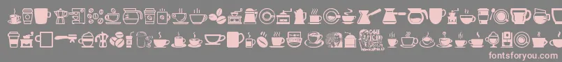 Fonte CoffeeIcons – fontes rosa em um fundo cinza