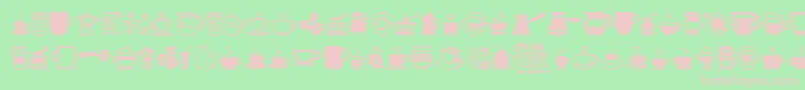 CoffeeIcons-fontti – vaaleanpunaiset fontit vihreällä taustalla