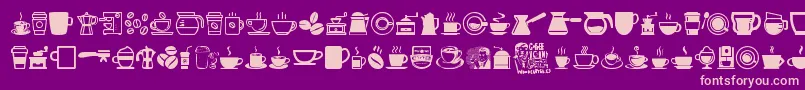 CoffeeIcons-fontti – vaaleanpunaiset fontit violetilla taustalla