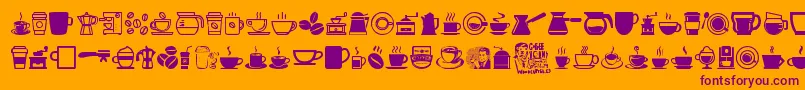 CoffeeIcons-fontti – violetit fontit oranssilla taustalla