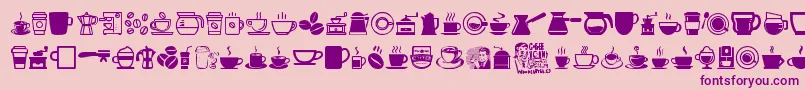 Fonte CoffeeIcons – fontes roxas em um fundo rosa