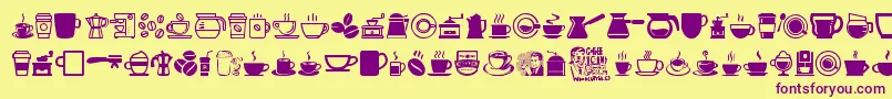 CoffeeIcons Font – Purple Fonts on Yellow Background