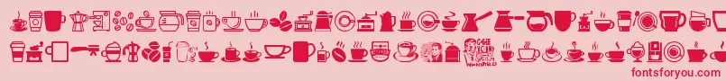 Fonte CoffeeIcons – fontes vermelhas em um fundo rosa