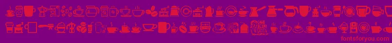 CoffeeIcons Font – Red Fonts on Purple Background