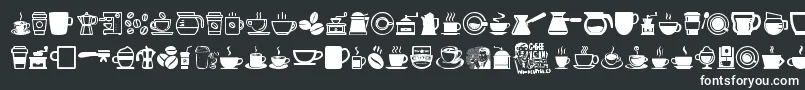 CoffeeIcons-fontti – valkoiset fontit mustalla taustalla