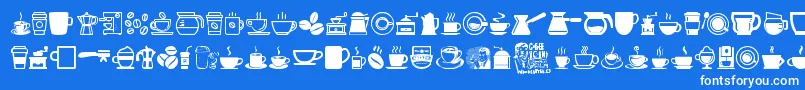 CoffeeIcons Font – White Fonts on Blue Background