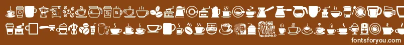 Czcionka CoffeeIcons – białe czcionki na brązowym tle