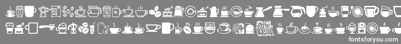 Fonte CoffeeIcons – fontes brancas em um fundo cinza