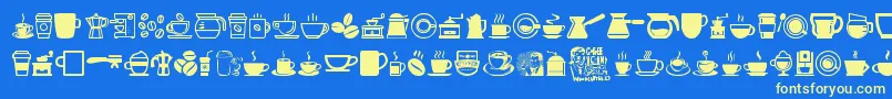 fuente CoffeeIcons – Fuentes Amarillas Sobre Fondo Azul