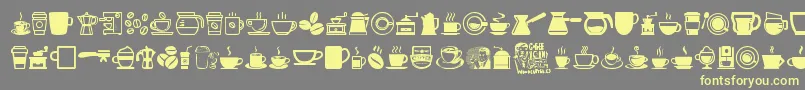 CoffeeIcons-fontti – keltaiset fontit harmaalla taustalla