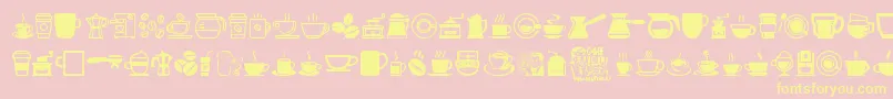 CoffeeIcons Font – Yellow Fonts on Pink Background