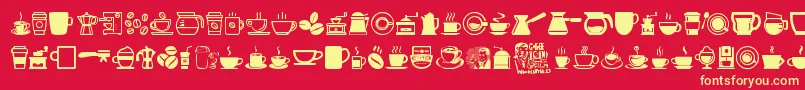 フォントCoffeeIcons – 黄色の文字、赤い背景