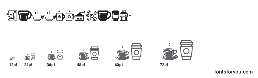 CoffeeIcons Font Sizes