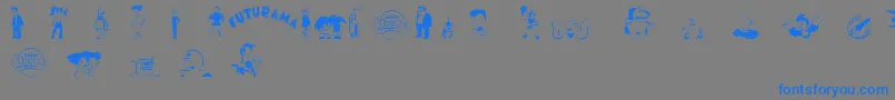 More about FuturamaDingbats Font FuturamaDingbats Font – Blue Fonts on Gray Background