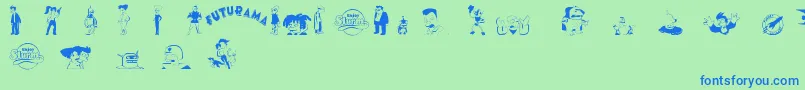 More about FuturamaDingbats Font FuturamaDingbats Font – Blue Fonts on Green Background