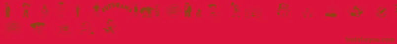フォントFuturamaDingbats – 赤い背景に茶色の文字