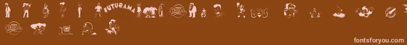 More about FuturamaDingbats Font FuturamaDingbats Font – Pink Fonts on Brown Background