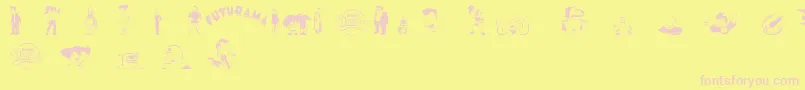 Подробнее о шрифте FuturamaDingbats Шрифт FuturamaDingbats – розовые шрифты на жёлтом фоне