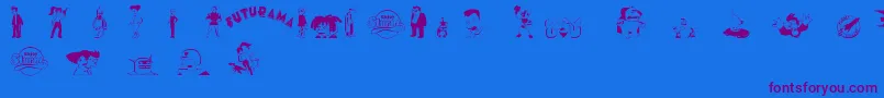 More about FuturamaDingbats Font FuturamaDingbats Font – Purple Fonts on Blue Background