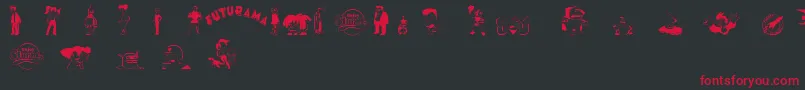 FuturamaDingbats Font – Red Fonts on Black Background