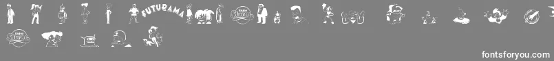 FuturamaDingbats Font – White Fonts on Gray Background