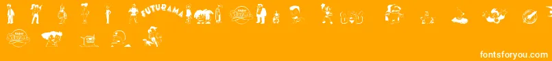 FuturamaDingbats Font – White Fonts on Orange Background