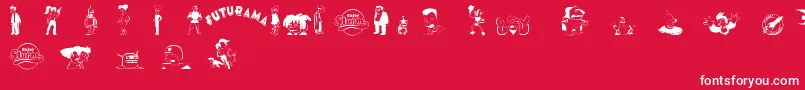 FuturamaDingbats Font – White Fonts on Red Background