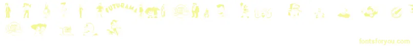 FuturamaDingbats Font – Yellow Fonts on White Background
