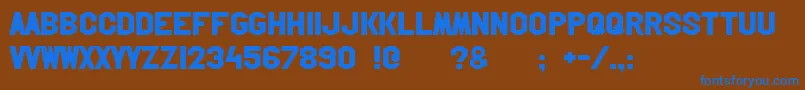 Hollywoodhills Font – Blue Fonts on Brown Background