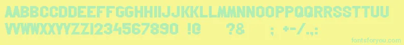 Hollywoodhills Font – Green Fonts on Yellow Background