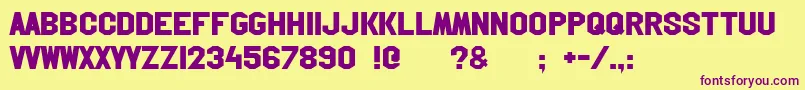 Hollywoodhills Font – Purple Fonts on Yellow Background