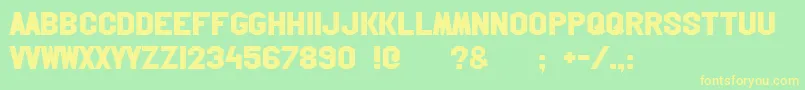Hollywoodhills Font – Yellow Fonts on Green Background